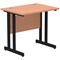 Impulse 800mm Slim Rectangular Desk, Black Cantilever Leg, Beech