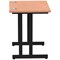 Impulse 800mm Slim Rectangular Desk, Black Cantilever Leg, Beech