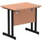 Impulse 800mm Slim Rectangular Desk, Black Cantilever Leg, Beech