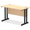 Impulse 1200mm Slim Rectangular Desk, Black Cantilever Leg, Maple