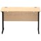 Impulse 1200mm Slim Rectangular Desk, Black Cantilever Leg, Maple