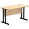 Impulse 1200mm Slim Rectangular Desk, Black Cantilever Leg, Maple