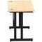 Impulse 1200mm Slim Rectangular Desk, Black Cantilever Leg, Maple