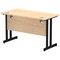 Impulse 1200mm Slim Rectangular Desk, Black Cantilever Leg, Maple