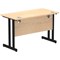 Impulse 1200mm Slim Rectangular Desk, Black Cantilever Leg, Maple