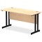 Impulse 1400mm Slim Rectangular Desk, Black Cantilever Leg, Maple