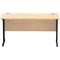 Impulse 1400mm Slim Rectangular Desk, Black Cantilever Leg, Maple