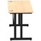 Impulse 1400mm Slim Rectangular Desk, Black Cantilever Leg, Maple