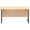 Impulse 1400mm Slim Rectangular Desk, Black Cantilever Leg, Maple