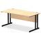 Impulse 1600mm Rectangular Desk, Black Cantilever Leg, Maple