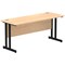 Impulse 1600mm Slim Rectangular Desk, Black Cantilever Leg, Maple