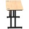 Impulse 1600mm Slim Rectangular Desk, Black Cantilever Leg, Maple