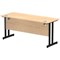 Impulse 1600mm Slim Rectangular Desk, Black Cantilever Leg, Maple