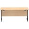 Impulse 1600mm Slim Rectangular Desk, Black Cantilever Leg, Maple