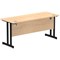 Impulse 1600mm Slim Rectangular Desk, Black Cantilever Leg, Maple