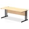 Impulse 1800mm Rectangular Desk, Black Cantilever Leg, Maple
