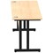 Impulse 1800mm Slim Rectangular Desk, Black Cantilever Leg, Maple