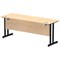 Impulse 1800mm Slim Rectangular Desk, Black Cantilever Leg, Maple