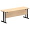 Impulse 1800mm Slim Rectangular Desk, Black Cantilever Leg, Maple