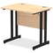 Impulse 800mm Slim Rectangular Desk, Black Cantilever Leg, Maple
