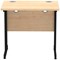 Impulse 800mm Slim Rectangular Desk, Black Cantilever Leg, Maple