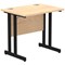 Impulse 800mm Slim Rectangular Desk, Black Cantilever Leg, Maple