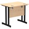 Impulse 800mm Slim Rectangular Desk, Black Cantilever Leg, Maple