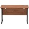 Impulse 1200mm Slim Rectangular Desk, Black Cantilever Leg, Walnut
