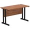 Impulse 1200mm Slim Rectangular Desk, Black Cantilever Leg, Walnut