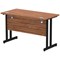 Impulse 1200mm Slim Rectangular Desk, Black Cantilever Leg, Walnut