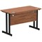Impulse 1200mm Slim Rectangular Desk, Black Cantilever Leg, Walnut