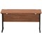Impulse 1400mm Slim Rectangular Desk, Black Cantilever Leg, Walnut