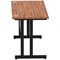 Impulse 1400mm Slim Rectangular Desk, Black Cantilever Leg, Walnut