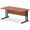 Impulse 1600mm Rectangular Desk, Black Cantilever Leg, Walnut