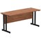 Impulse 1600mm Slim Rectangular Desk, Black Cantilever Leg, Walnut