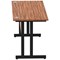 Impulse 1600mm Slim Rectangular Desk, Black Cantilever Leg, Walnut