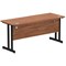 Impulse 1600mm Slim Rectangular Desk, Black Cantilever Leg, Walnut