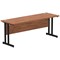 Impulse 1800mm Slim Rectangular Desk, Black Cantilever Leg, Walnut