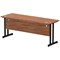 Impulse 1800mm Slim Rectangular Desk, Black Cantilever Leg, Walnut