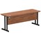 Impulse 1800mm Slim Rectangular Desk, Black Cantilever Leg, Walnut