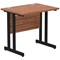 Impulse 800mm Slim Rectangular Desk, Black Cantilever Leg, Walnut