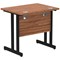 Impulse 800mm Slim Rectangular Desk, Black Cantilever Leg, Walnut