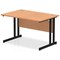 Impulse 1200mm Rectangular Desk, Black Cantilever Leg, Oak