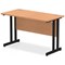 Impulse 1200mm Slim Rectangular Desk, Black Cantilever Leg, Oak