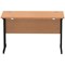 Impulse 1200mm Slim Rectangular Desk, Black Cantilever Leg, Oak