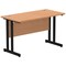 Impulse 1200mm Slim Rectangular Desk, Black Cantilever Leg, Oak