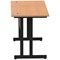 Impulse 1200mm Slim Rectangular Desk, Black Cantilever Leg, Oak