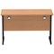 Impulse 1200mm Slim Rectangular Desk, Black Cantilever Leg, Oak