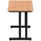 Impulse 1200mm Slim Rectangular Desk, Black Cantilever Leg, Oak