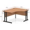 Impulse 1400mm Corner Desk, Right Hand, Black Cantilever Leg, Oak